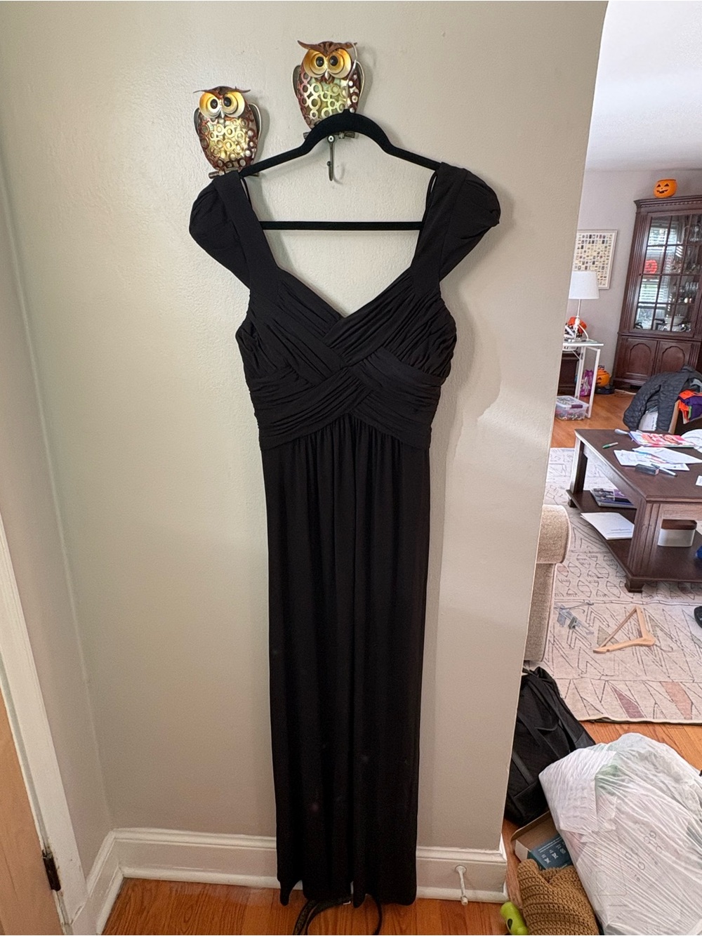 Max & Cleo Black Ruched Empire Waist Maxi Dress